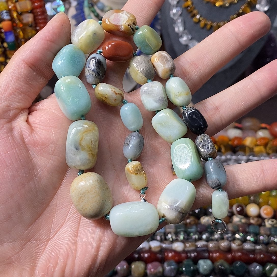 石英质玉未镶嵌，亚马逊随行塔链项链款，8-17mm，