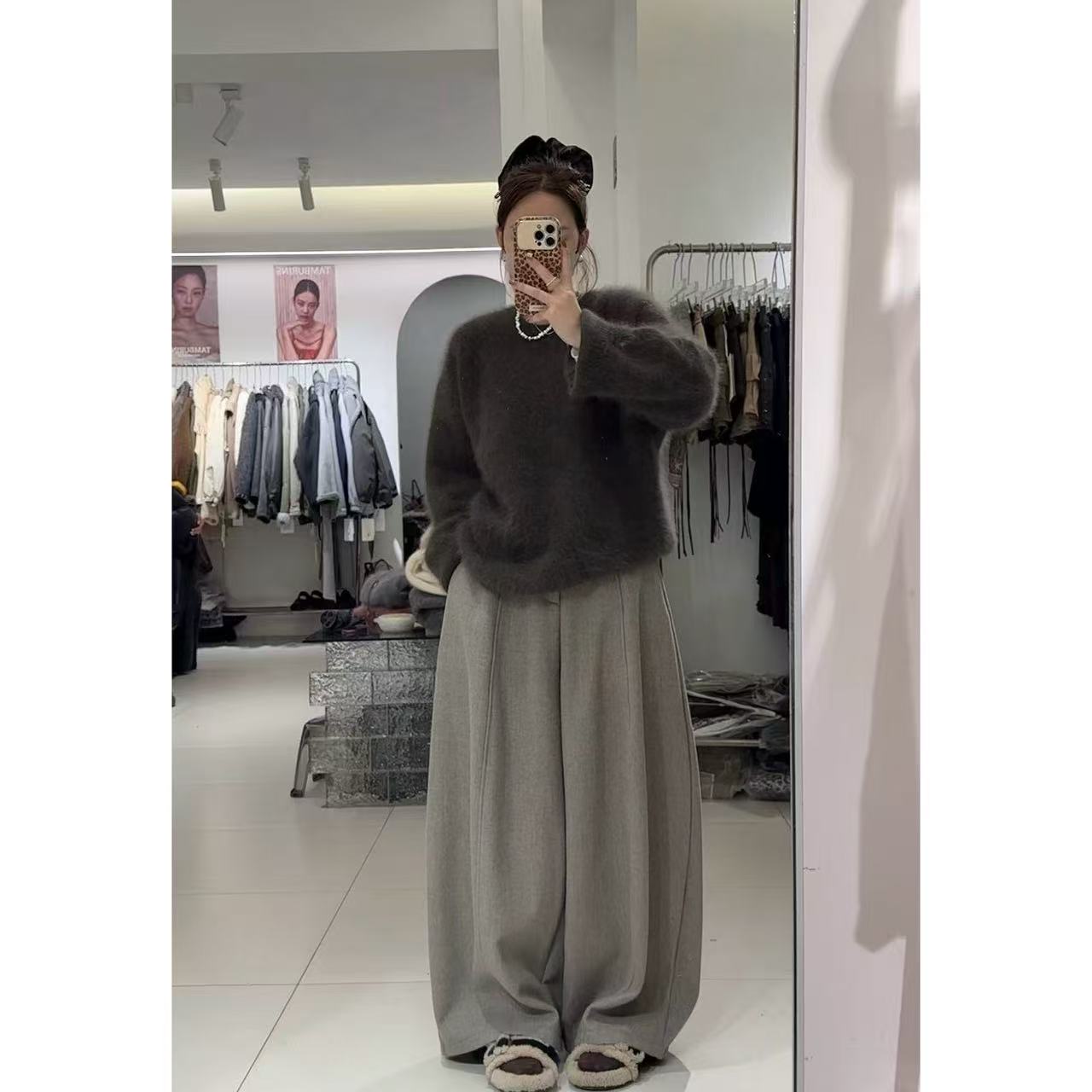 【小个家】“腔调裤2”冬季加绒松紧腰老钱风气球裤