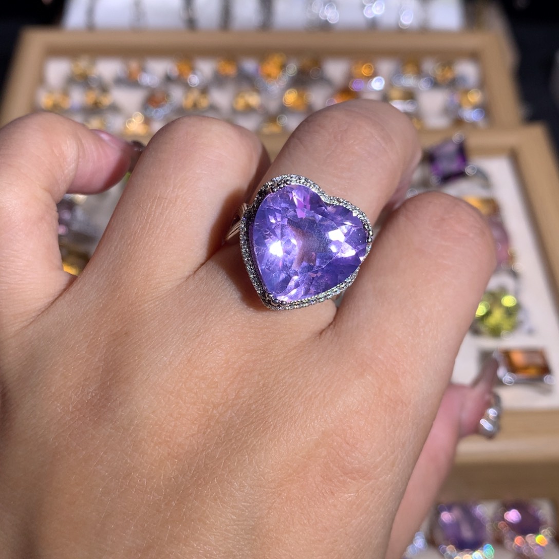 【闪购商品】水晶戒指银S925镶嵌唯*?戒指