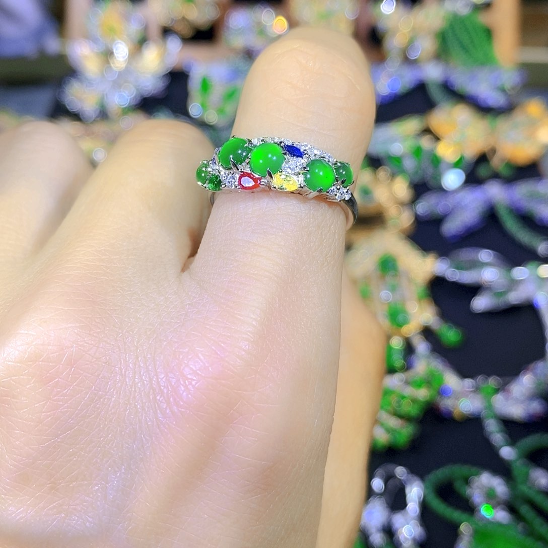 吊坠(不含链)银S925镶嵌翡翠