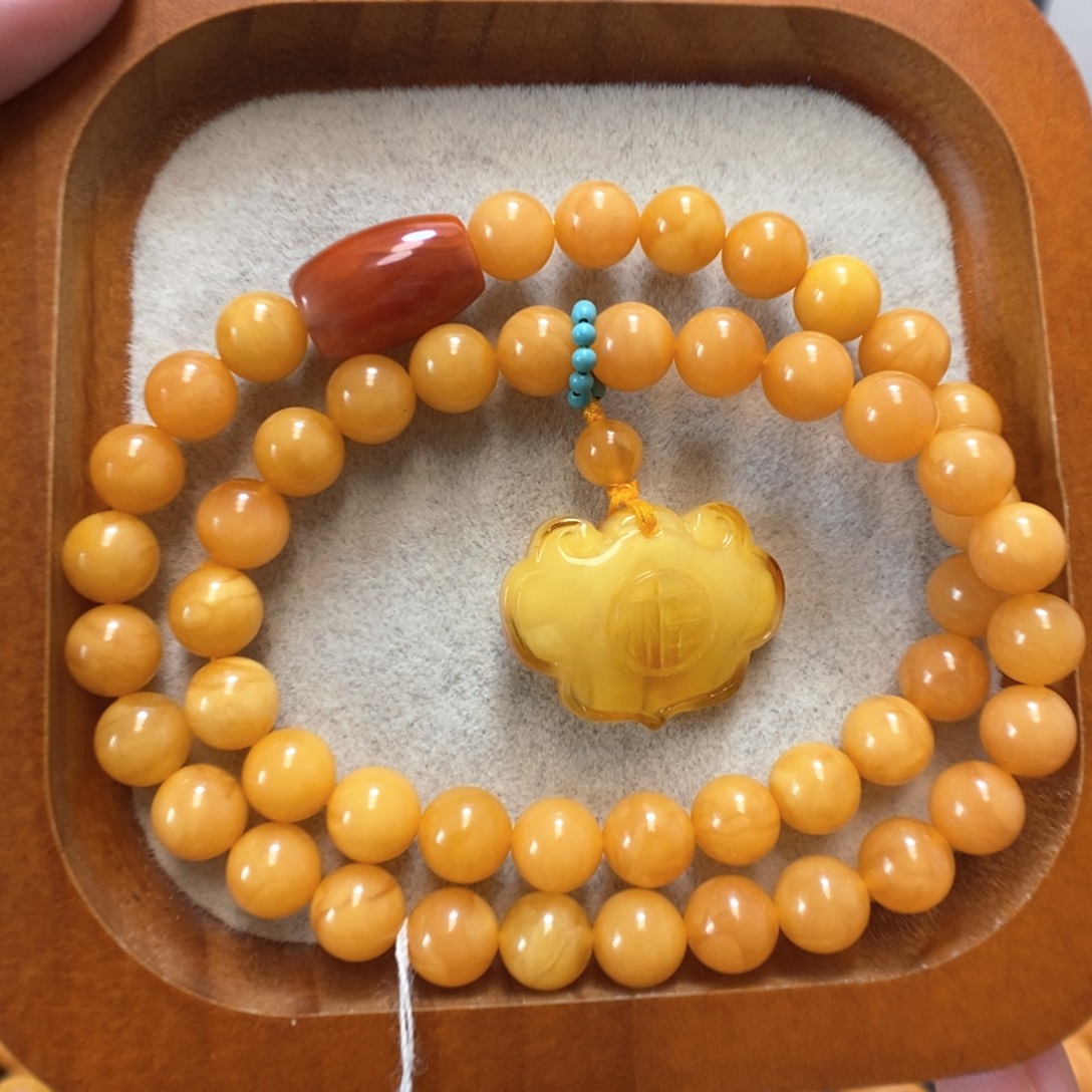 未镶嵌蜜蜡手串蜜蜡