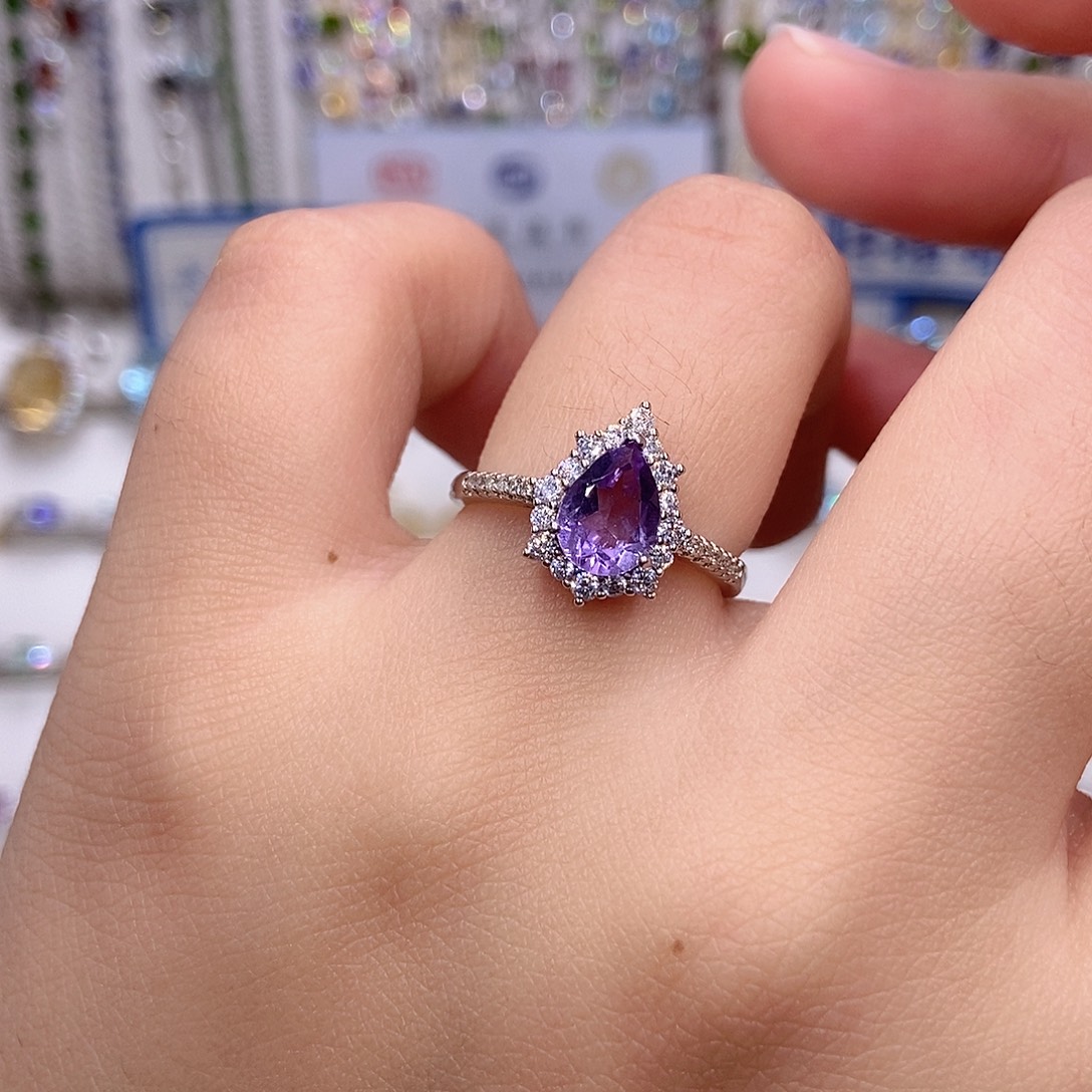 戒指银S925镶嵌紫晶