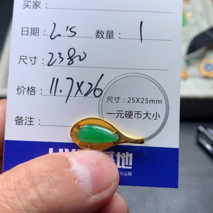 翡翠颈饰18K金镶嵌翡翠