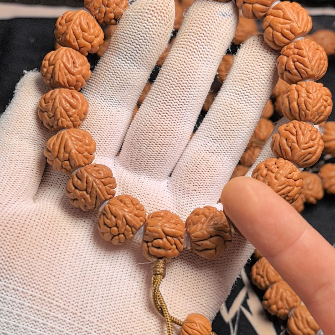 手串桃核黄财神手持