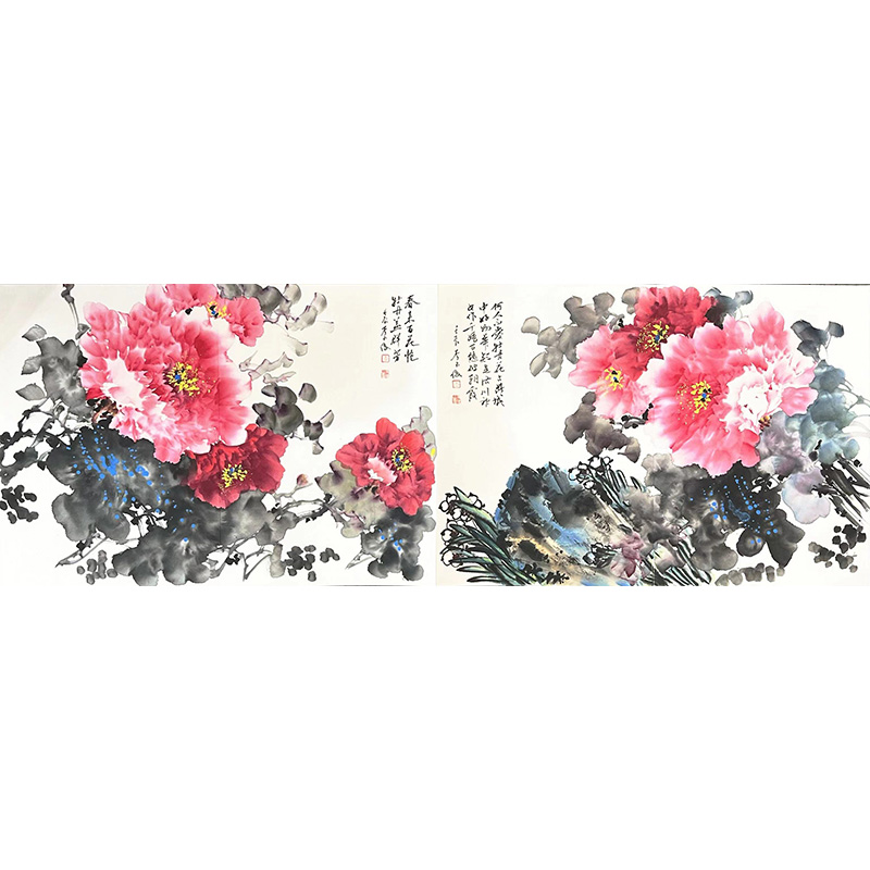 牡丹册页 李玉俊老师手绘国画 李玉俊