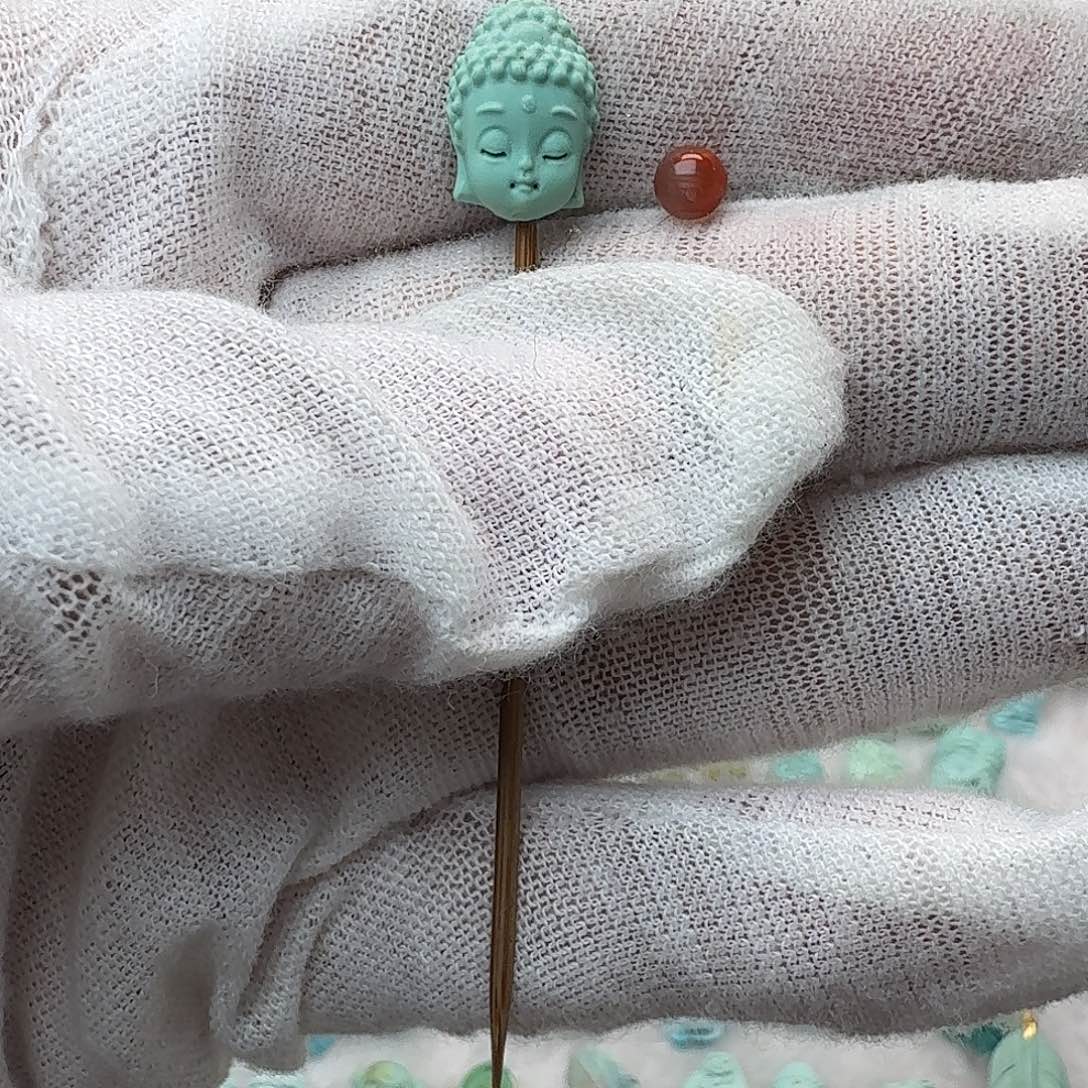 胭***脂南红玛瑙未镶嵌颈饰宝宝佛头