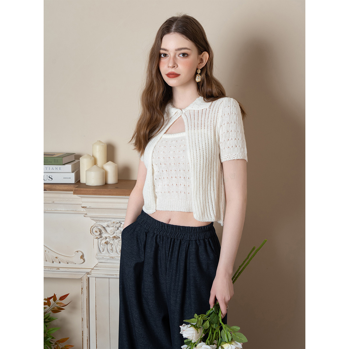 【粉丝专属】BANANABABY甜美针织开衫外套上衣两件套BB0436