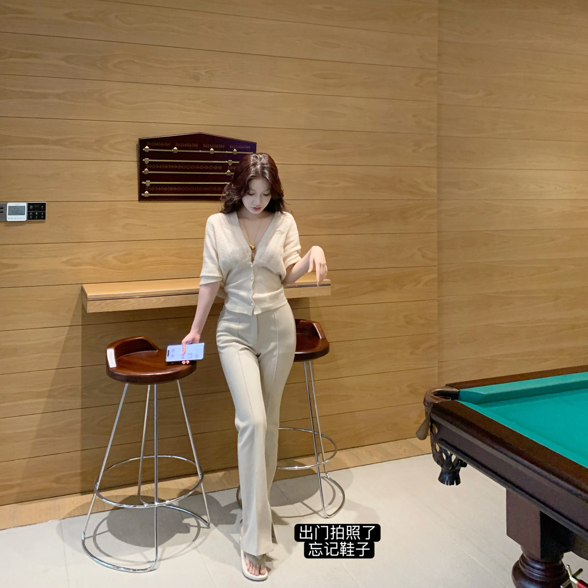 17shop  毛呢西装裤直筒 开叉