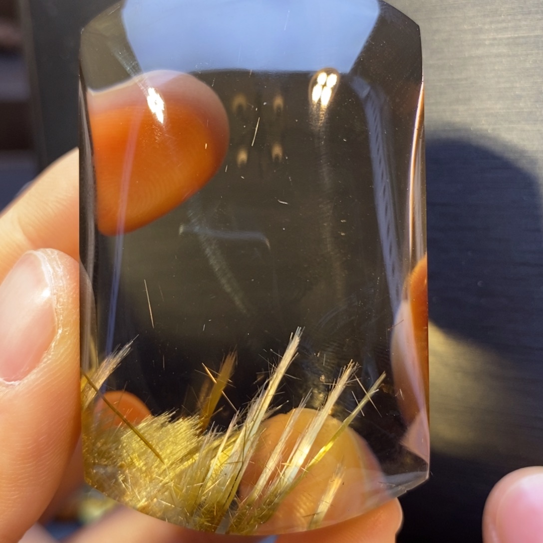 水晶颈饰未镶嵌钛晶全净体聚宝盆无事牌