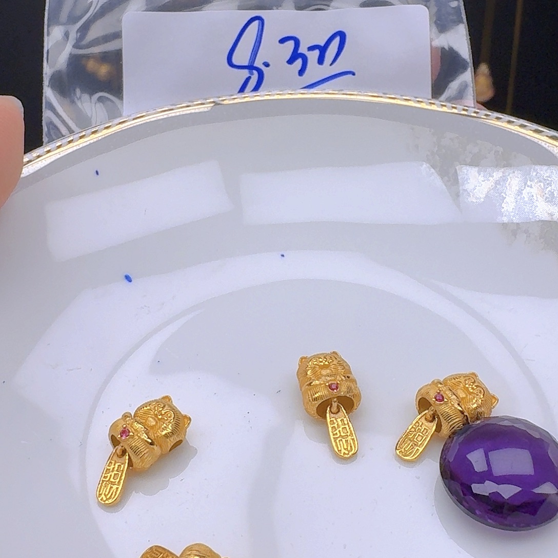 紫晶银S925镶嵌颈饰紫水晶925镶嵌57