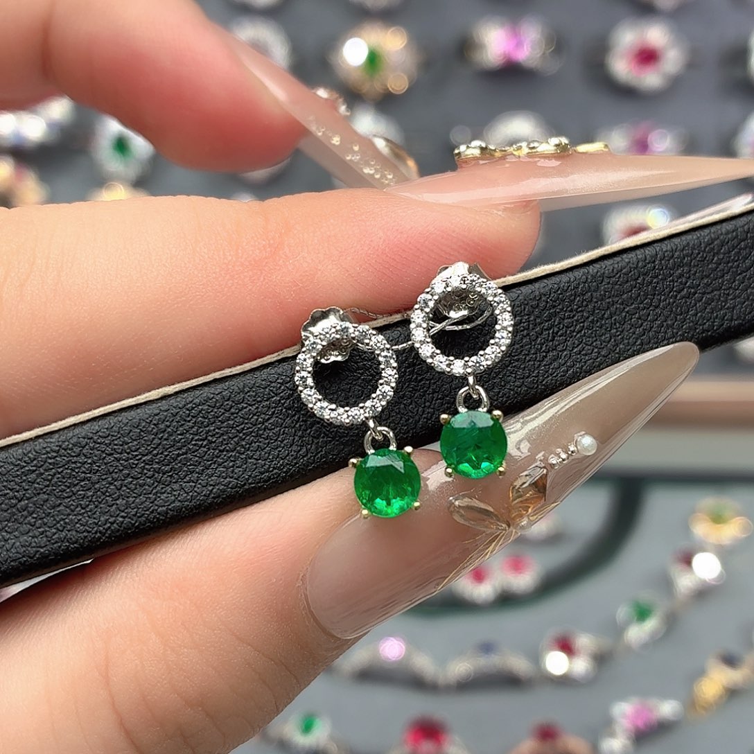 925银培育祖母绿色宝石21