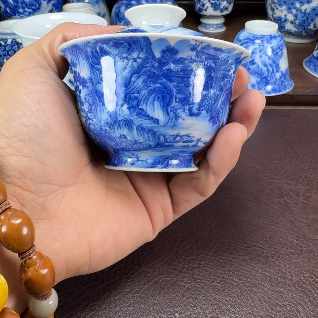 清***子瓷片当代景德镇陶瓷手绘茶具