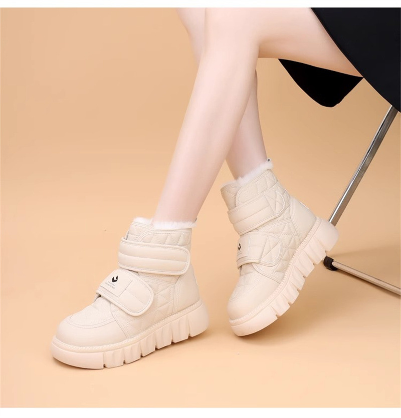 加厚雪地靴女洋气爆款2025年冬季新款魔术贴保暖防滑加绒棉鞋韩版