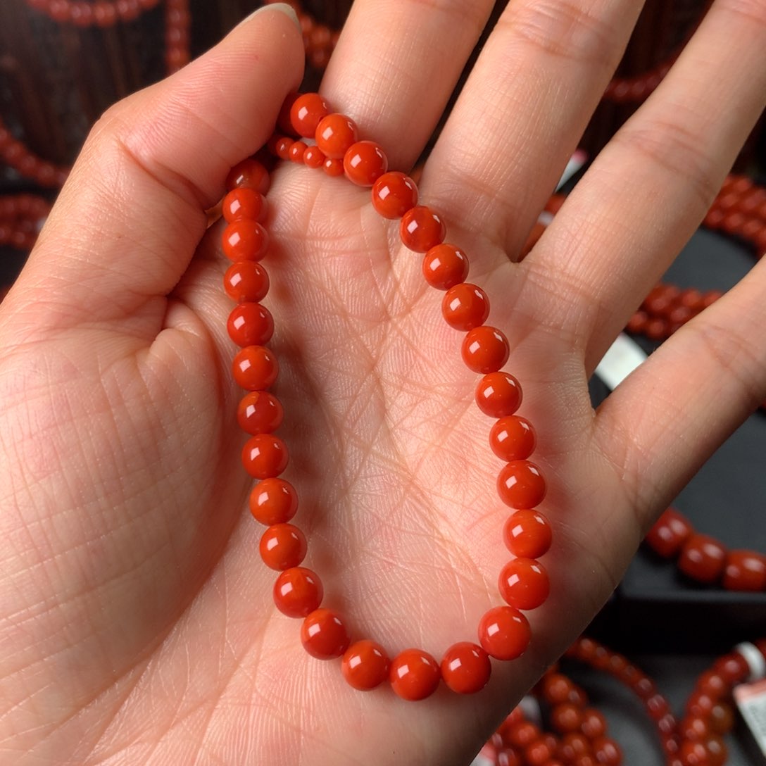 南红玛瑙手链未镶嵌暮**峰6m手链糖