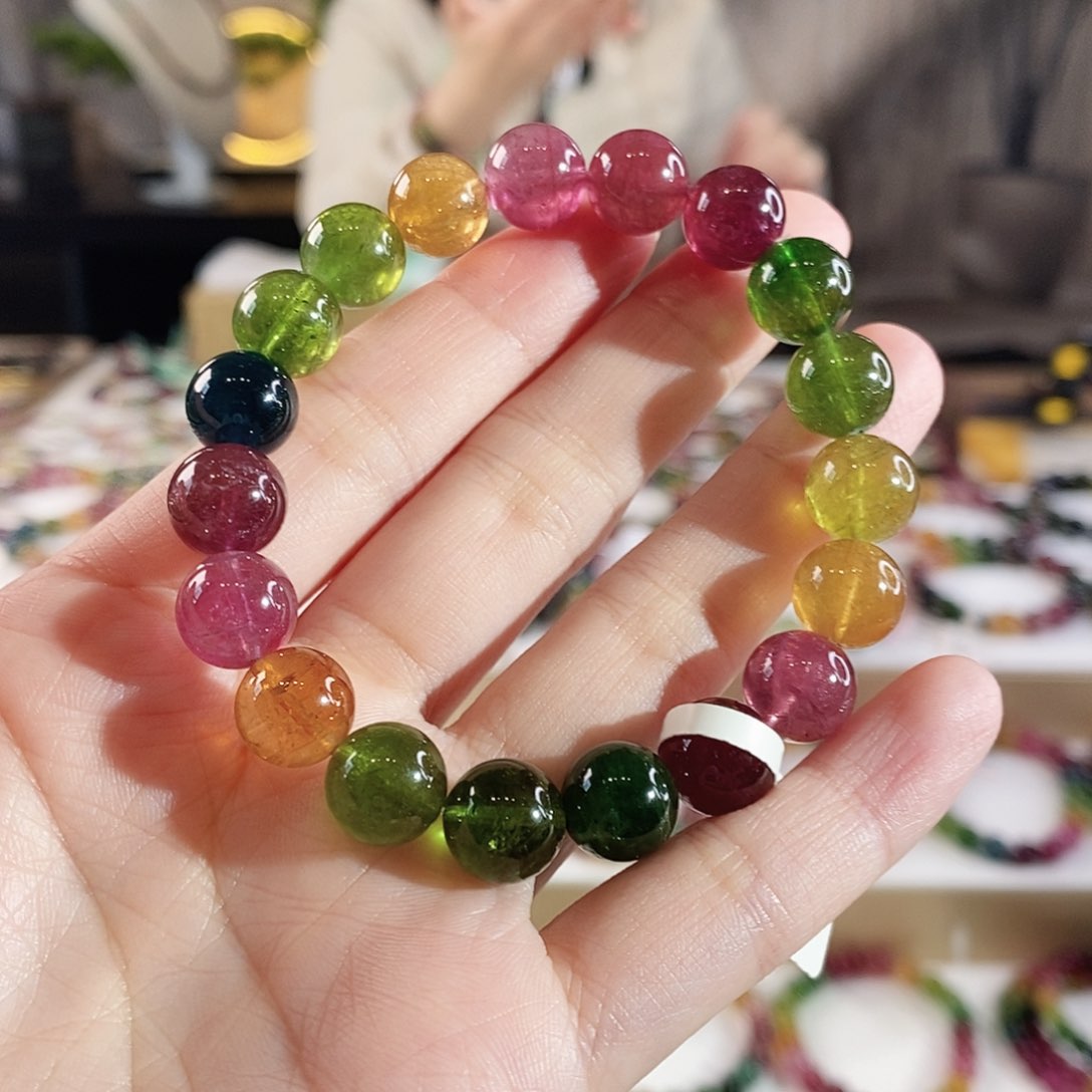 碧玺手串未镶嵌G2398单圈颜色微差