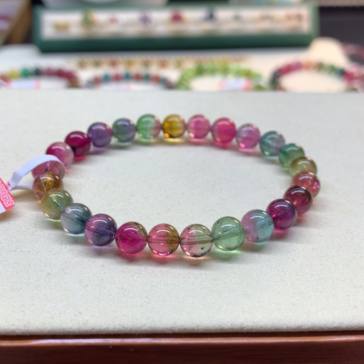 【闪购商品】碧玺手串未镶嵌西瓜碧玺7.3mm