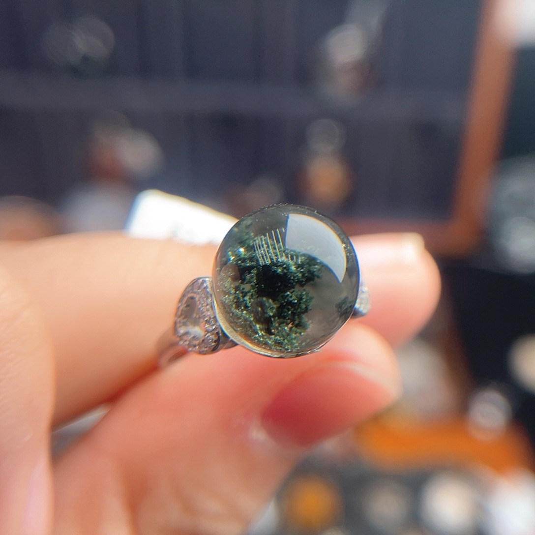 水晶戒指银S925镶嵌?**?