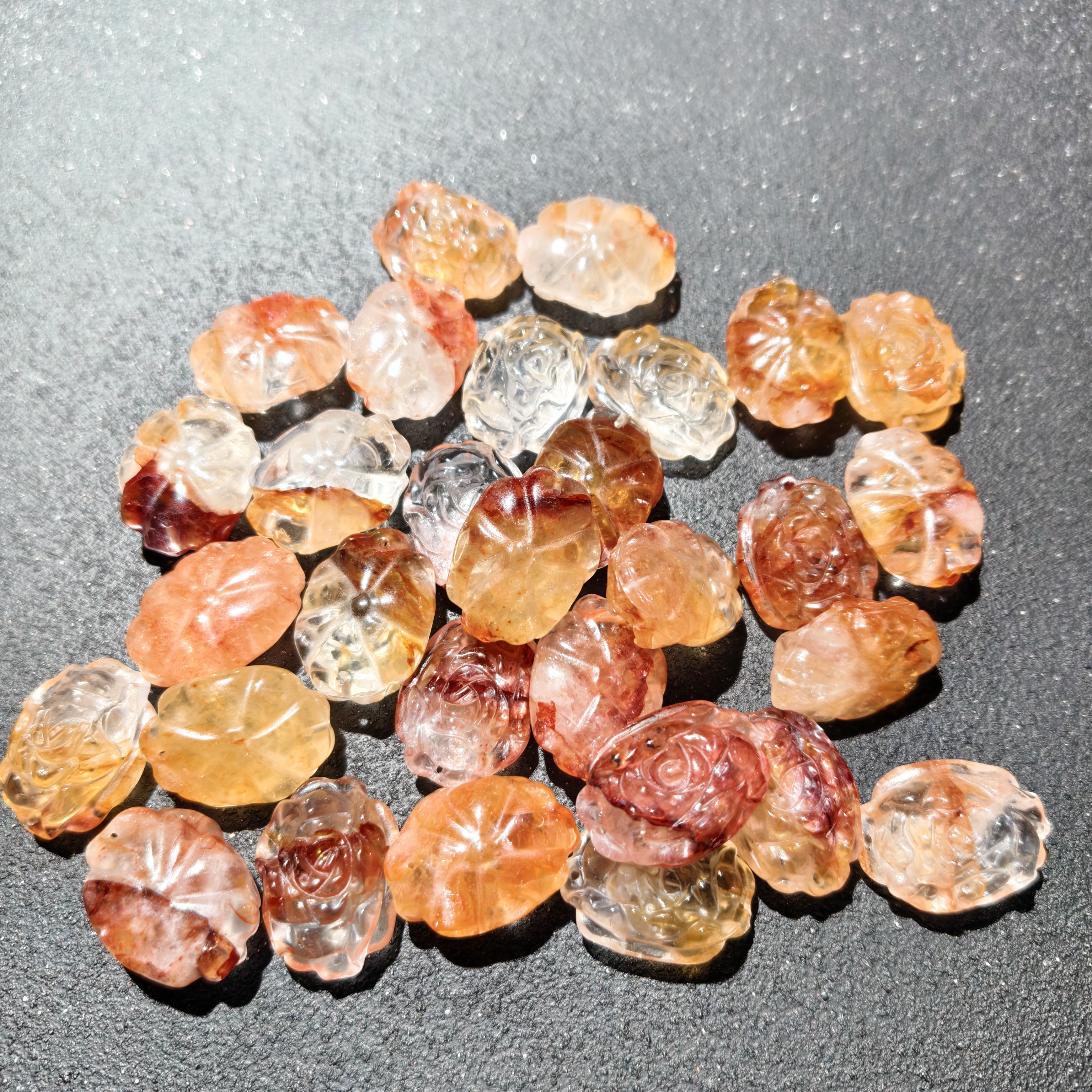 【黑胖珠宝】 H0788  天然水晶胶花配饰 多样性发其一
