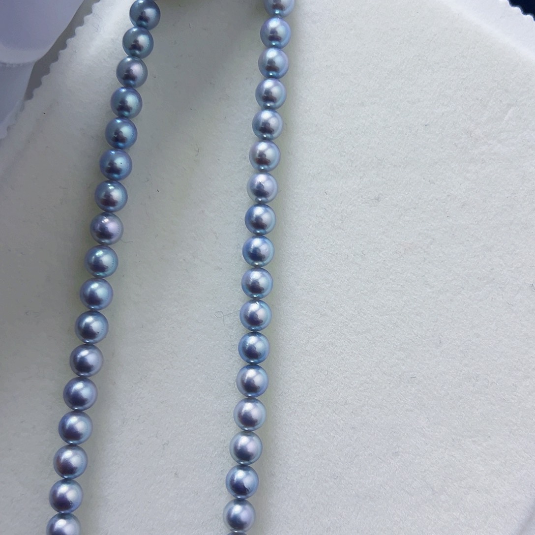 海水珍珠海水akoya真多麻色满珠链8-9mm未镶嵌