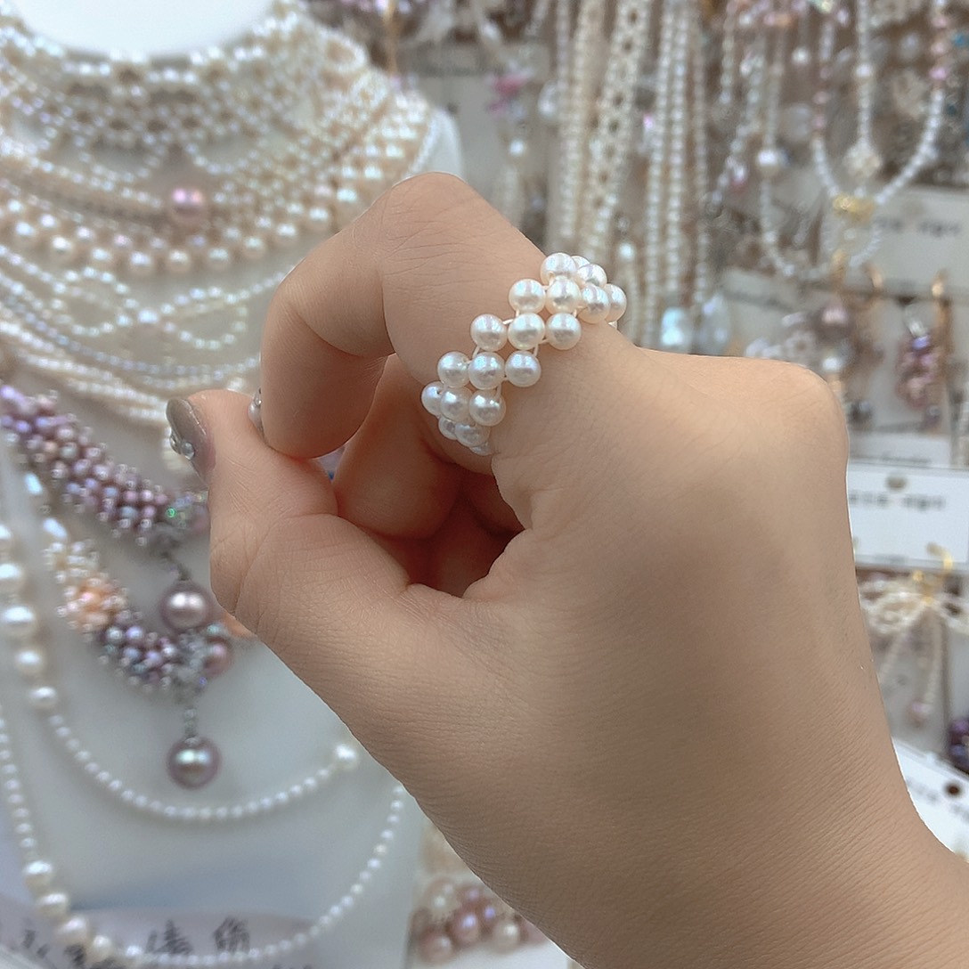 耳饰银S925镶嵌淡水珍珠