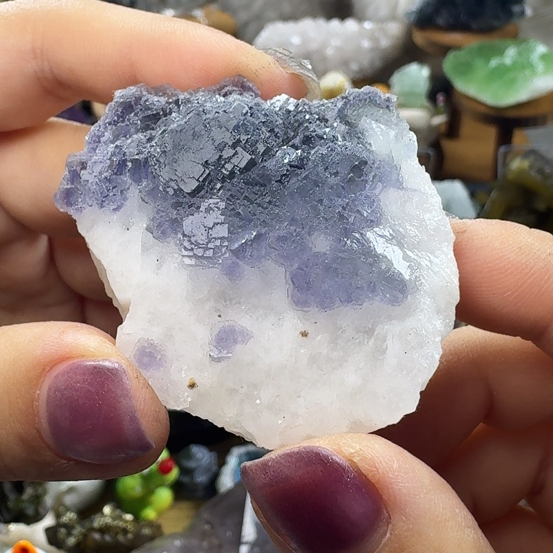 石材小颗粒紫萤石聚合体