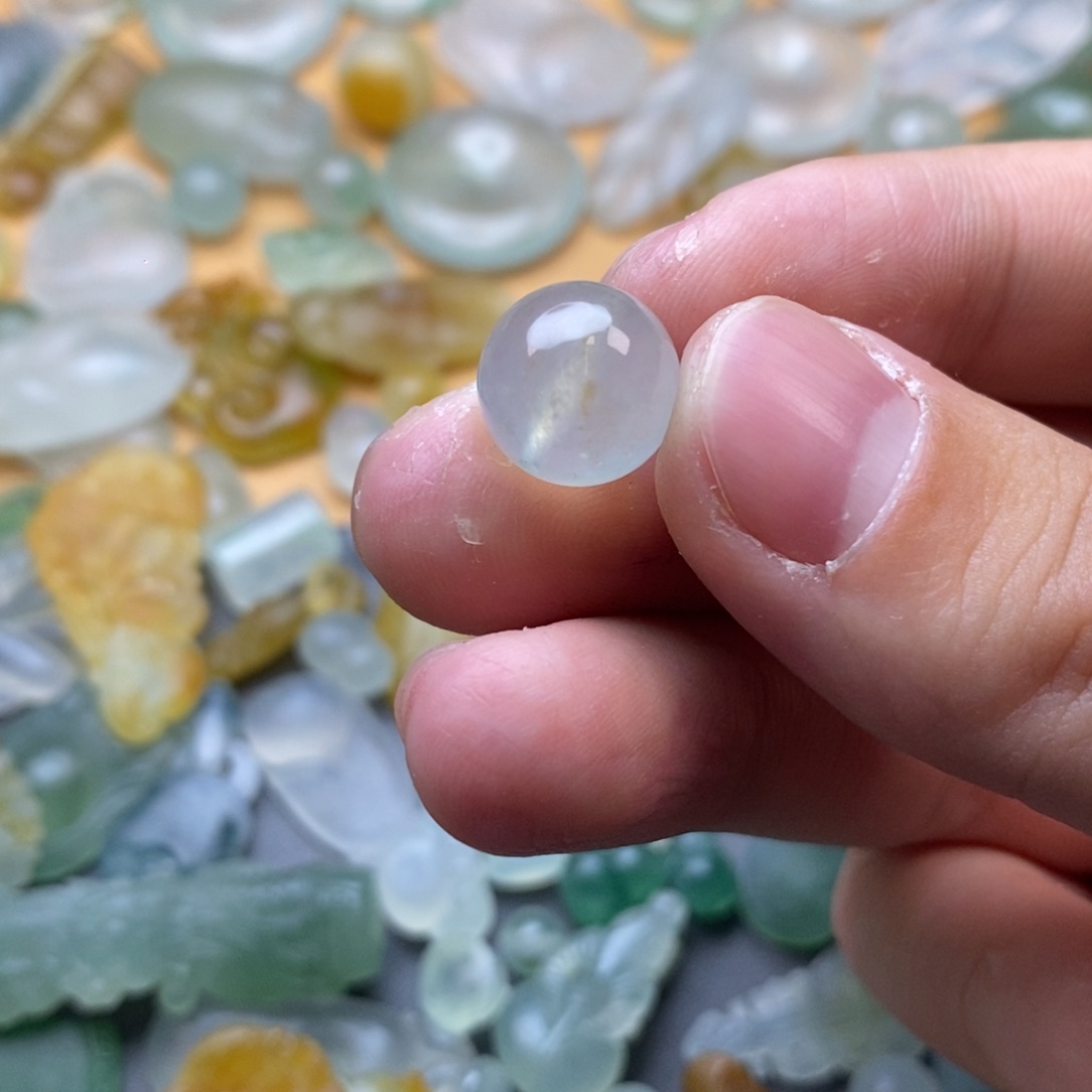 定制翡翠未镶嵌素***子珠子