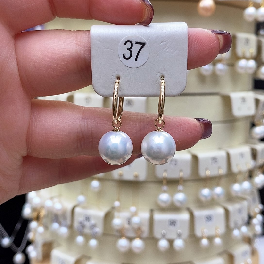 淡水珍珠耳饰18K金镶嵌