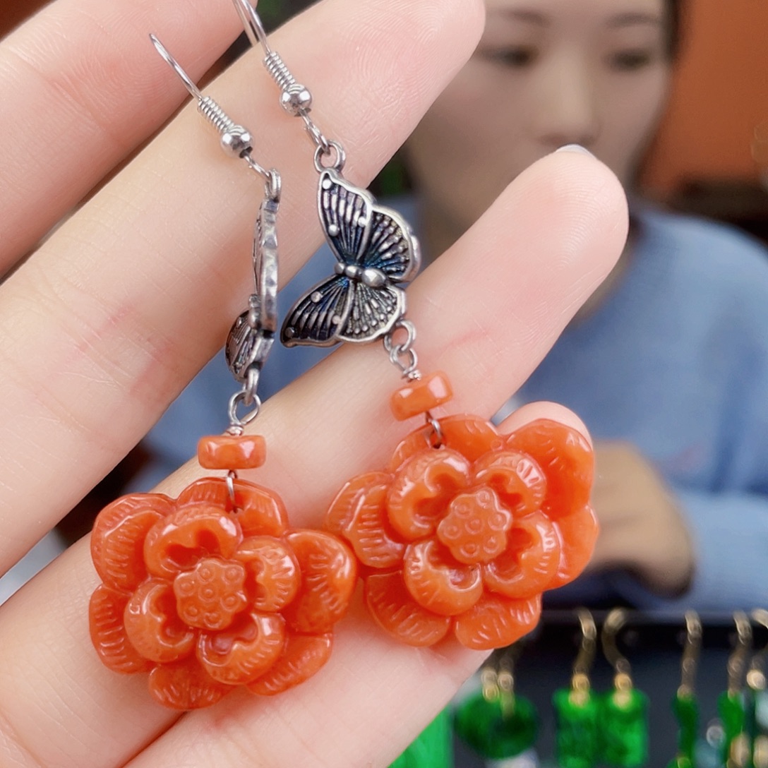 翡翠未镶嵌耳饰饰品