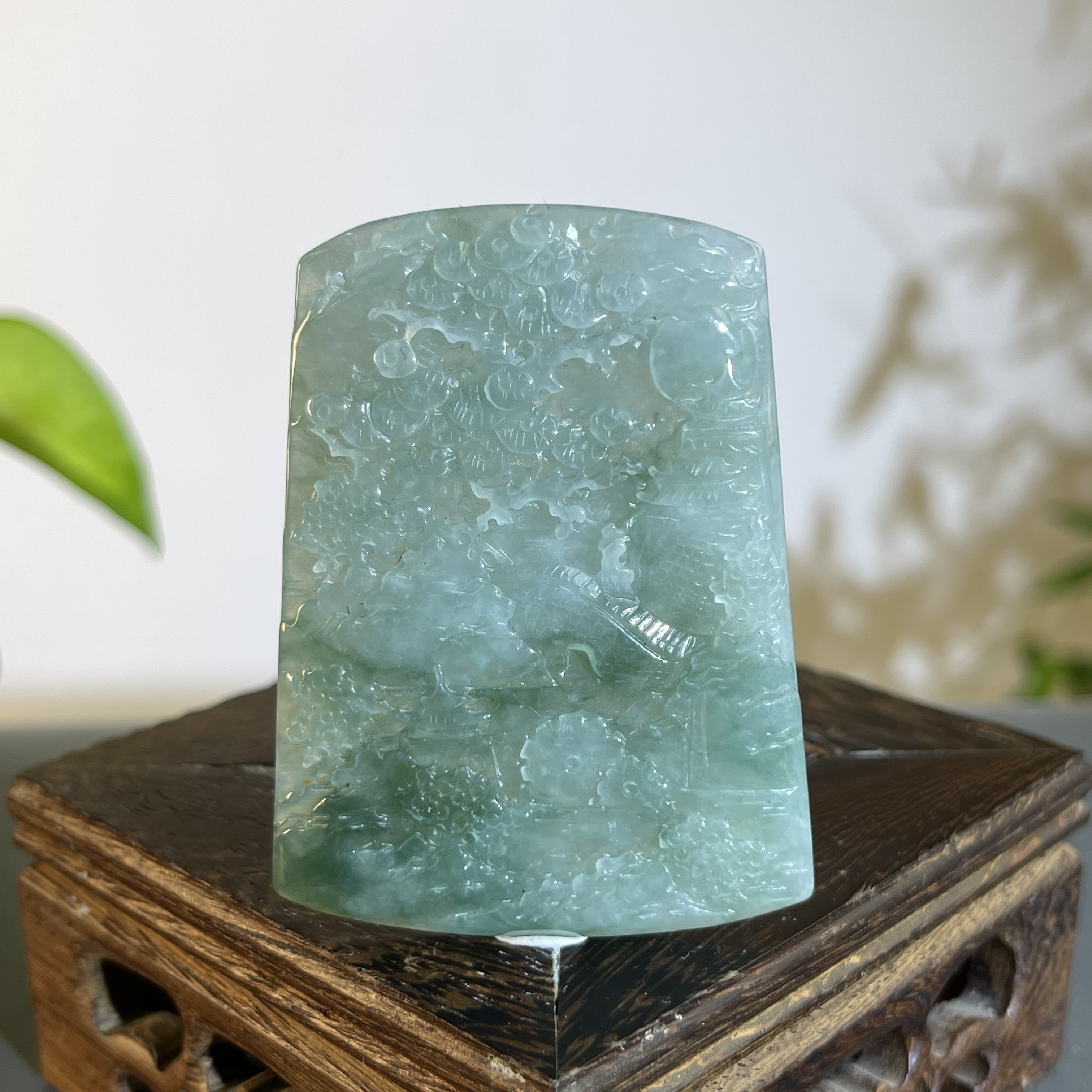 JTW20-39 天然缅甸A货翡翠  山水牌