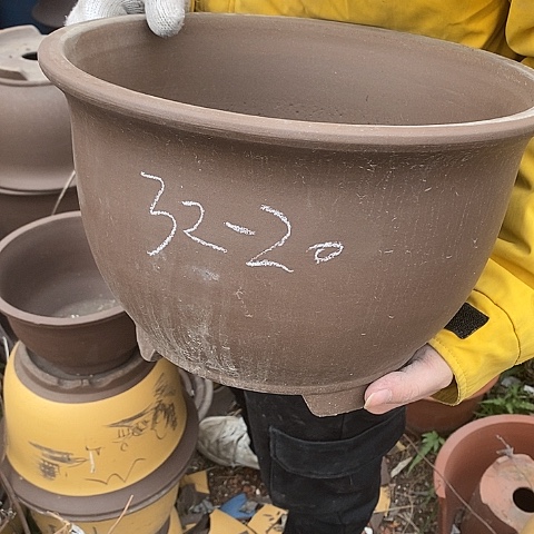 紫砂中国宜兴紫砂花盆，
