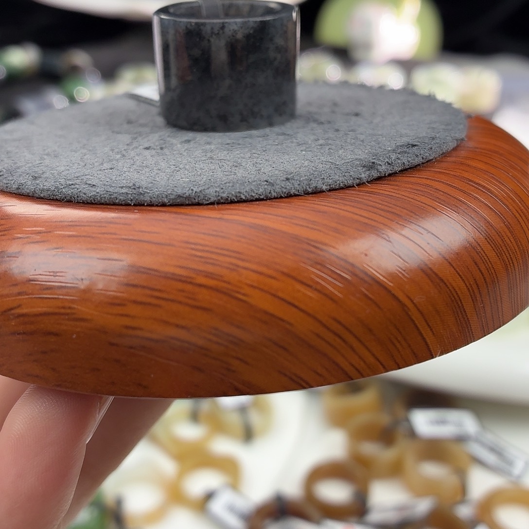 和田玉未镶嵌戒指和田玉点墨直切16.1