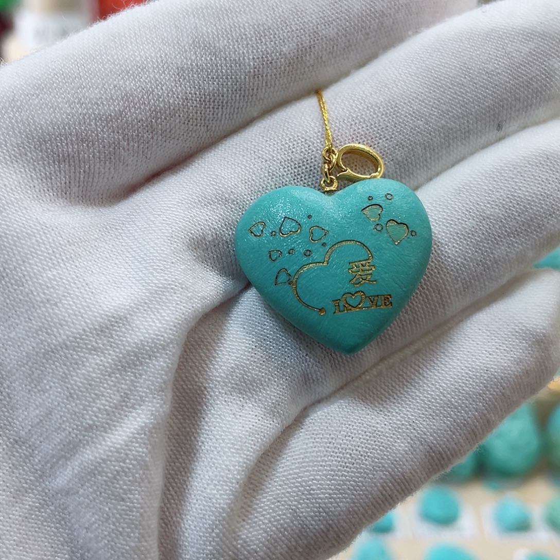 绿松石珠宝奇石18K金镶嵌