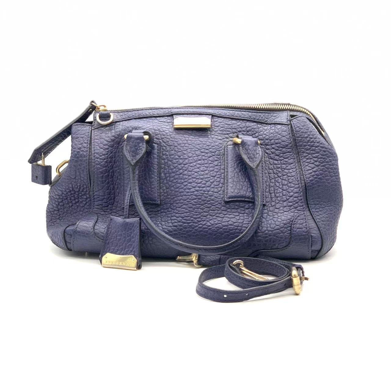 95新 BURBERRY/博柏利 深蓝色托特包