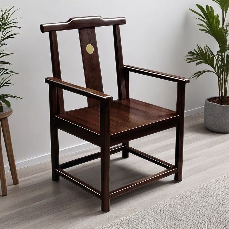 实木椅子中式椅围椅梳椅官帽中式靠背椅仿古茶几单人茶椅餐椅阳台