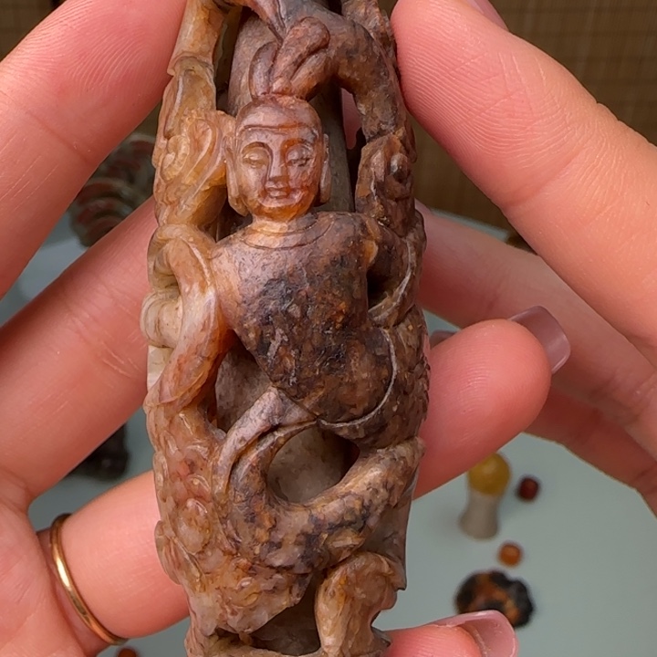 迷***雨和田玉未镶嵌吊坠(不含链)