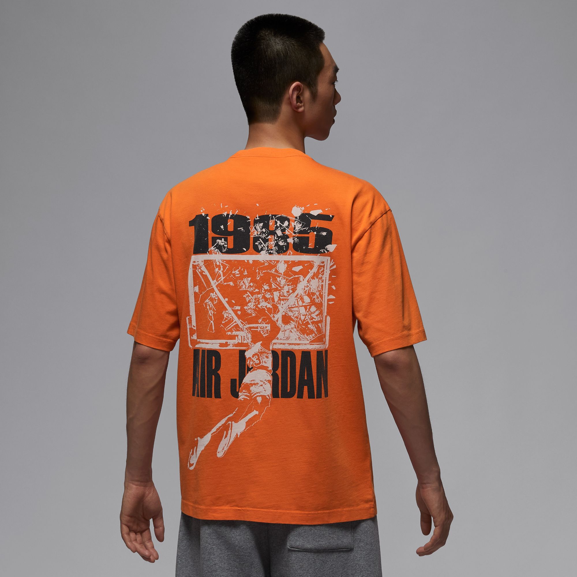 NIKE/耐克男子 AJ橙色扣碎篮板运动休闲短袖T恤流光风-IB3298-805
