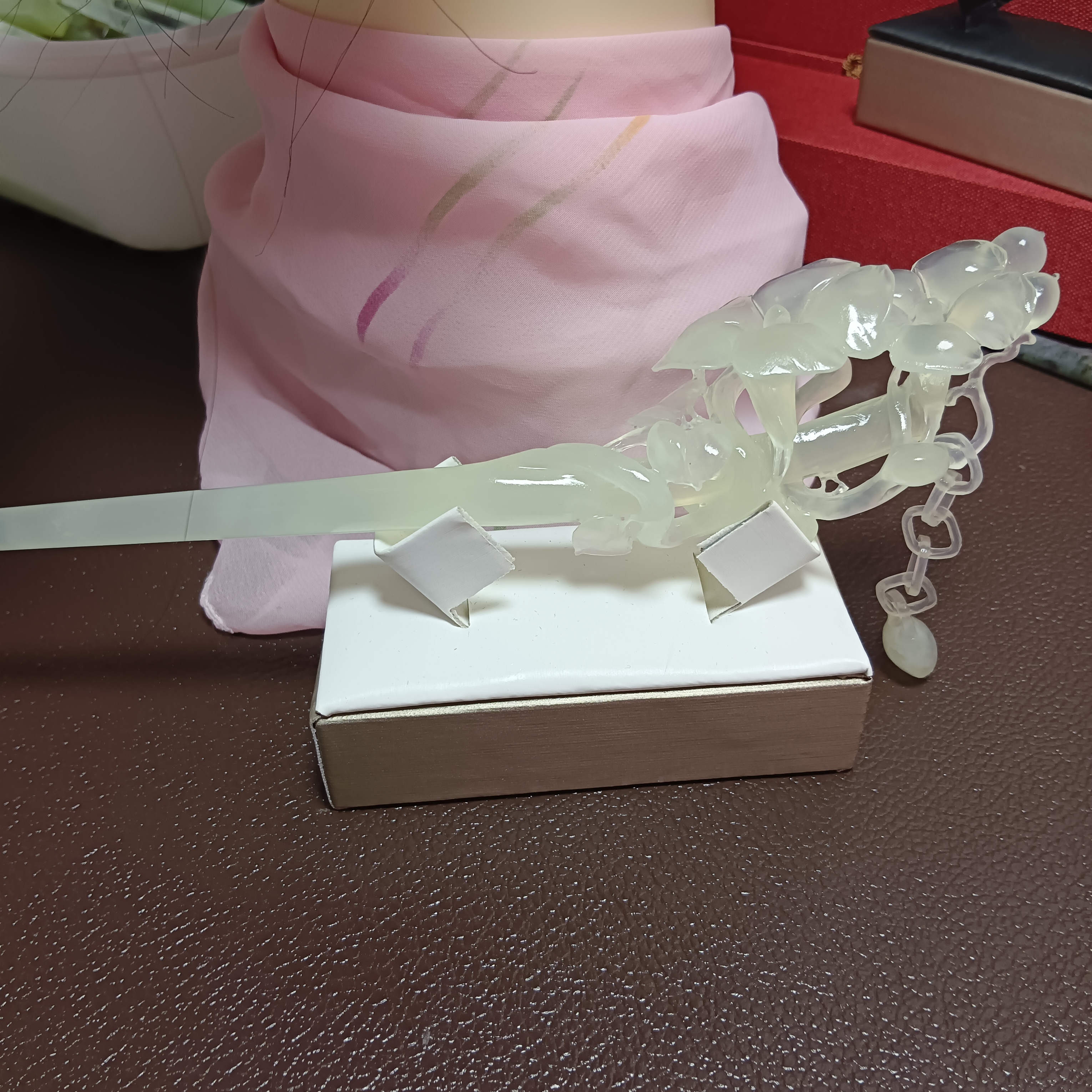 纯天然岫玉，白冰高透细腻，牵牛花，做工精细，超仙，