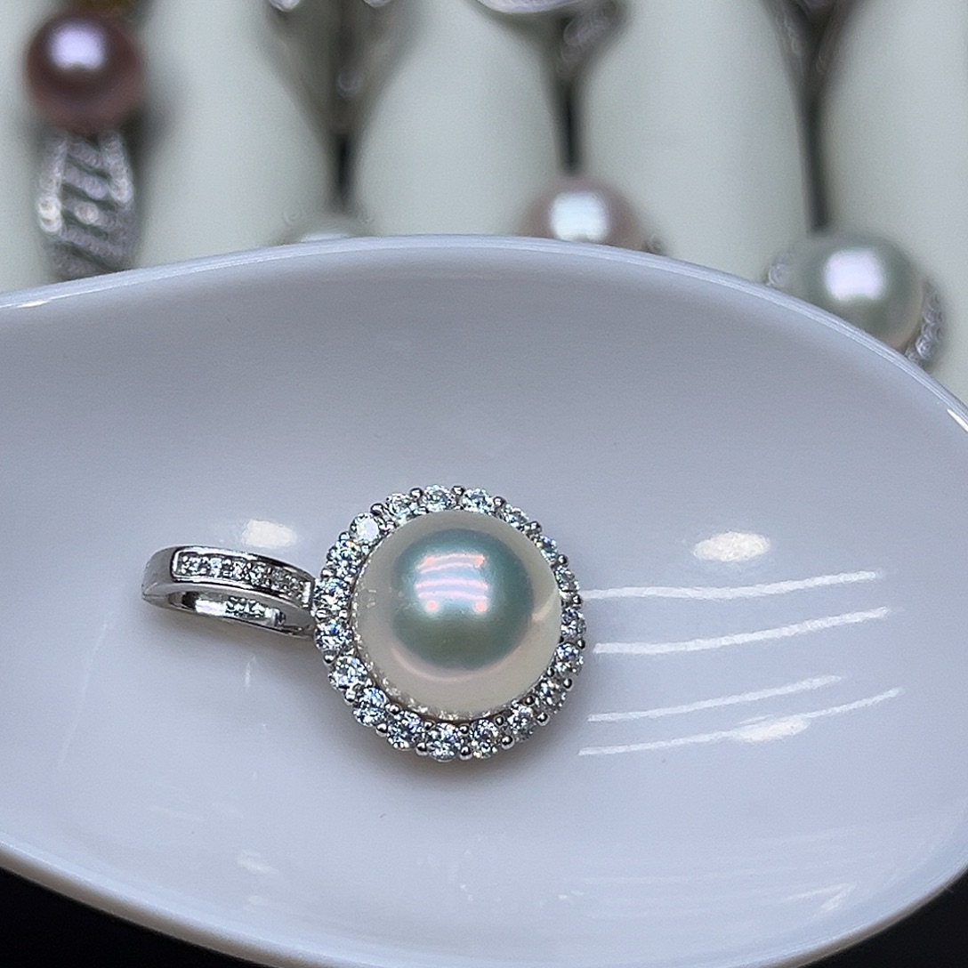 银S925镶嵌颈饰淡水珍珠