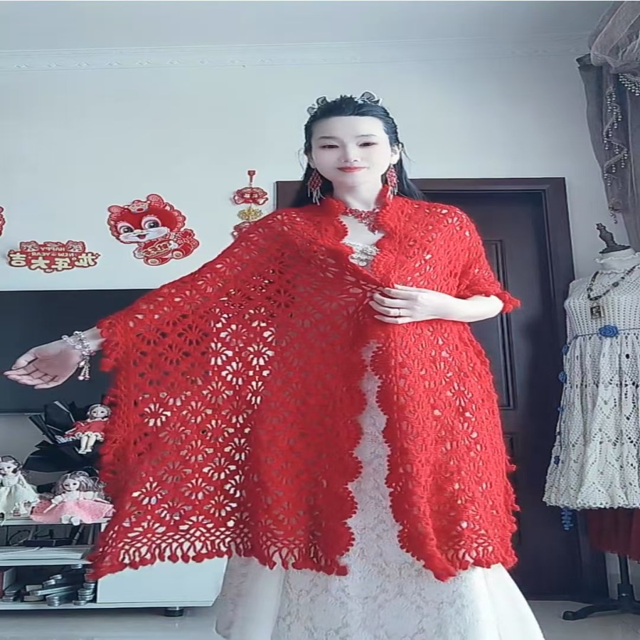 祝福家梅花披肩视频教程