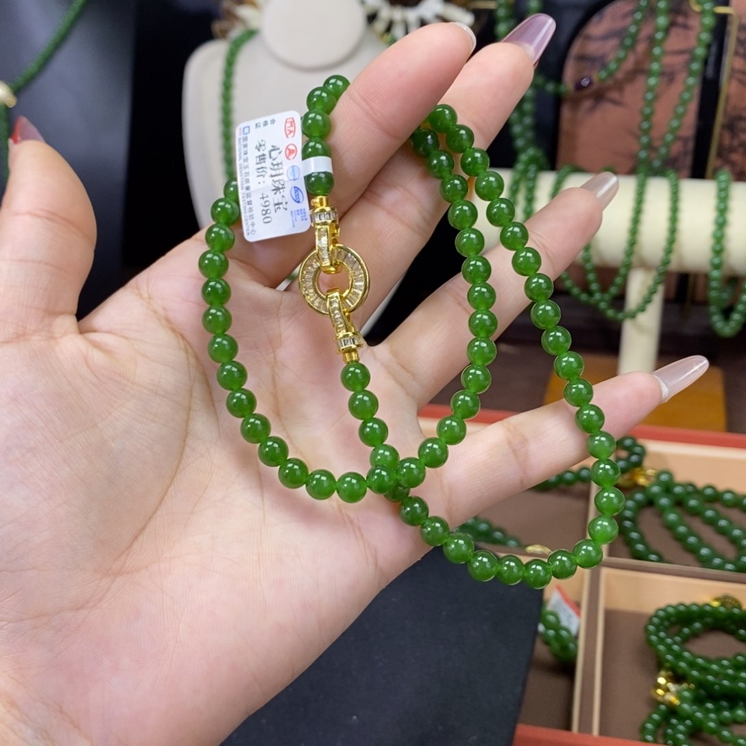 和田玉（碧玉）颈饰未镶嵌辣6