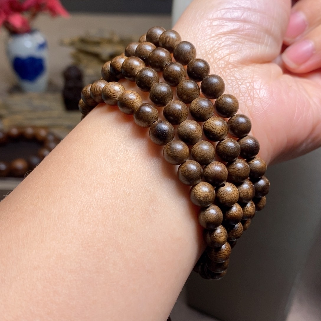 沉香手串越南芽庄绿棋楠0.6✖️108