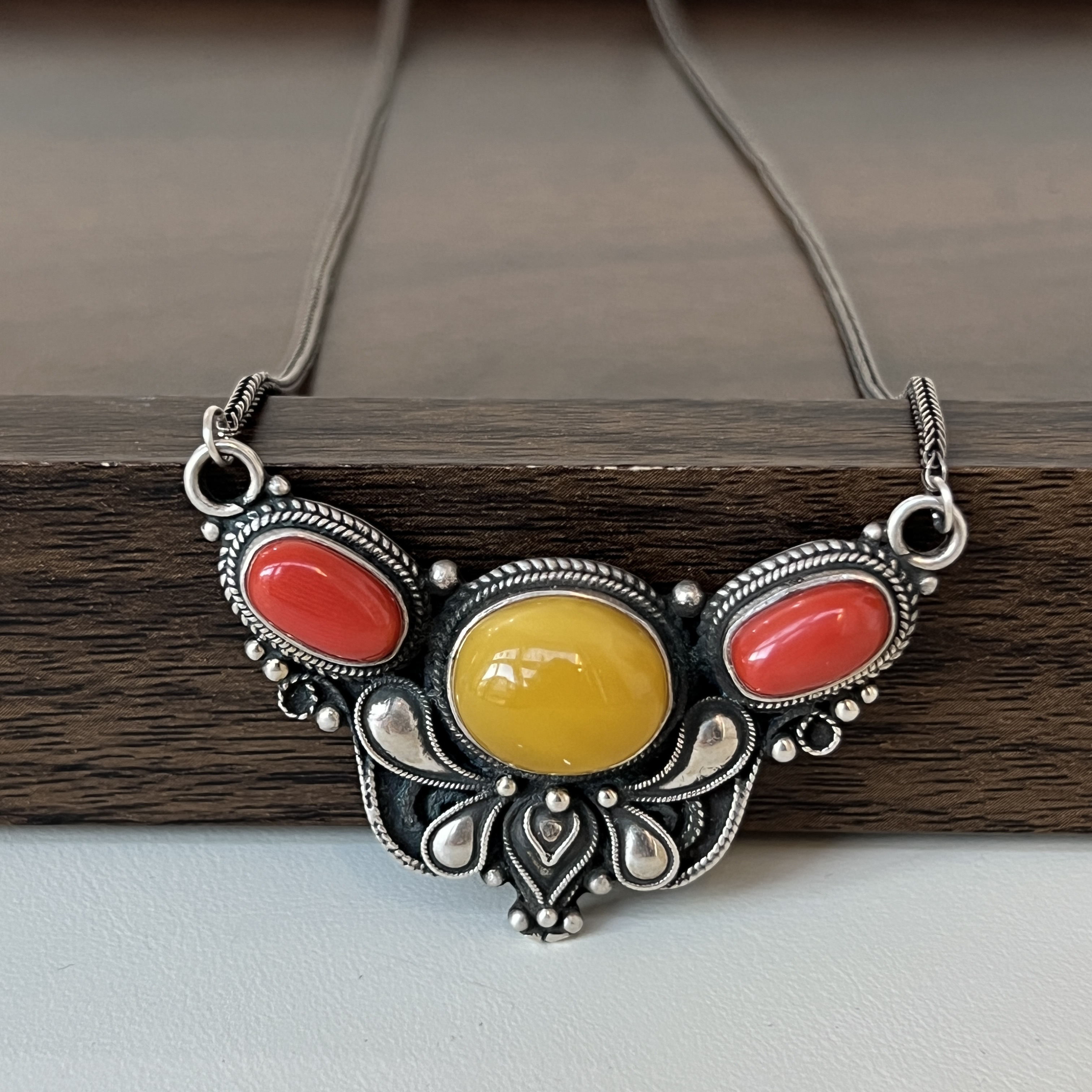 坠链均足银 正品旭日项链锁骨链蒙古民族风纯手工本年礼物1208