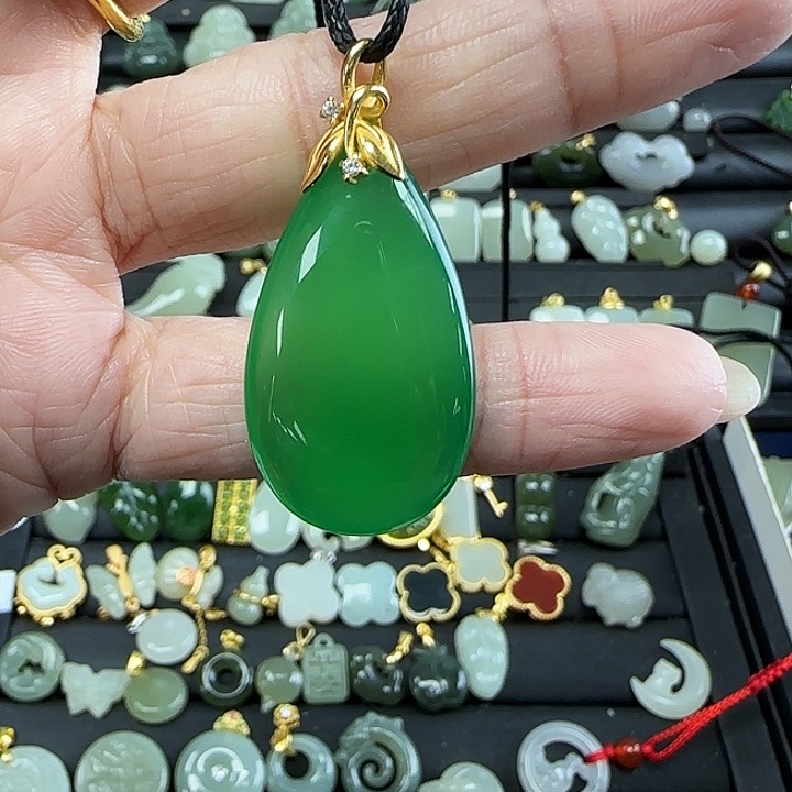 玛瑙/玉髓吊坠(不含链)银S925镶嵌