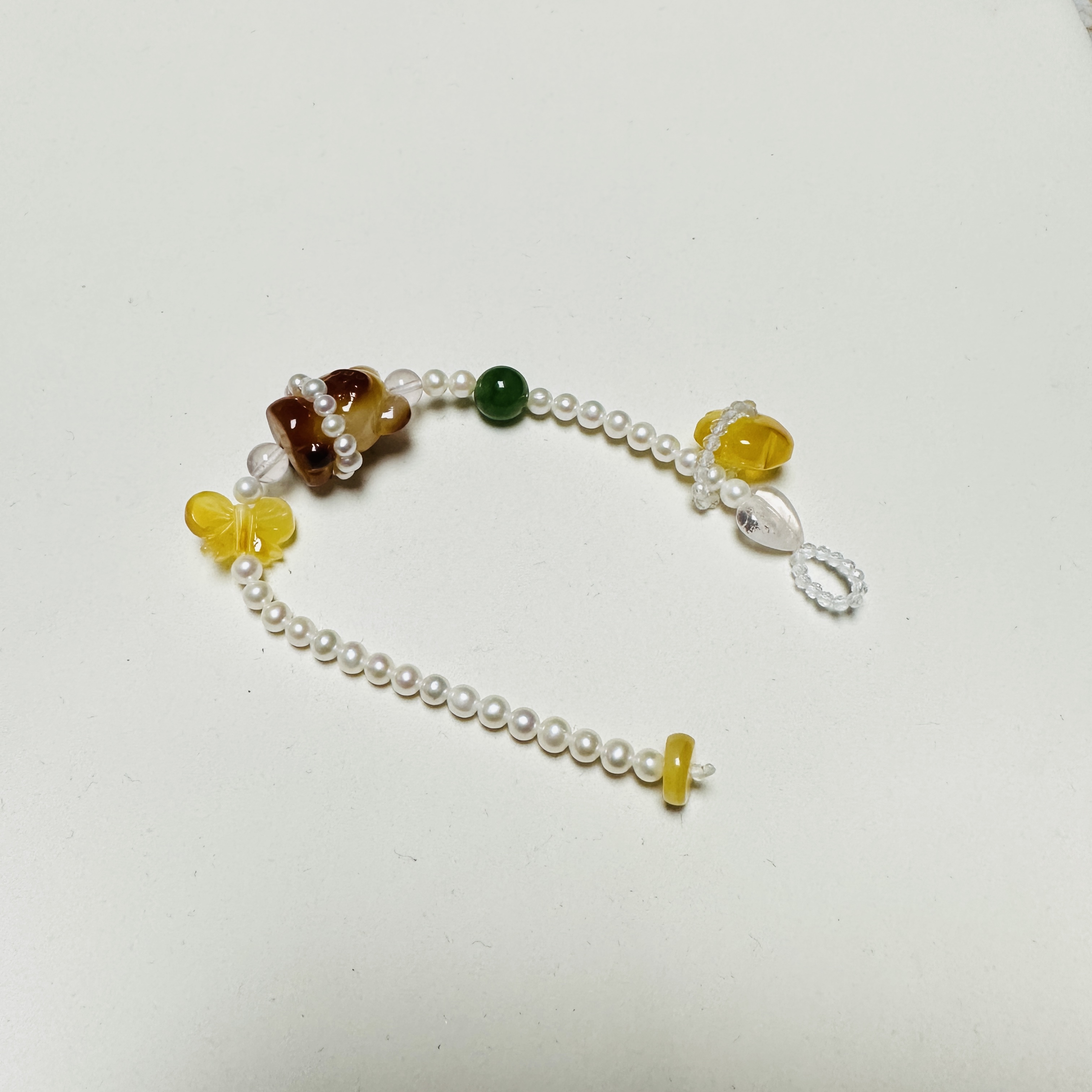 【宇涵珠宝】蜜蜡小熊DIY珍珠手链2134-多样性发