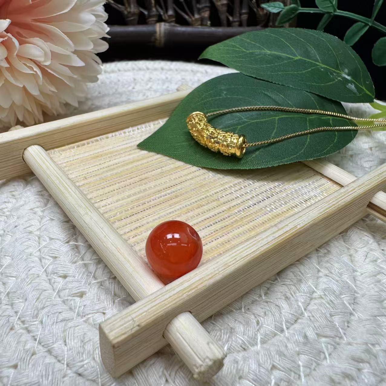 【浩然推荐】足金24K【令人赞叹】黄金百福弯管吊坠（赠链）J141VS389LZ