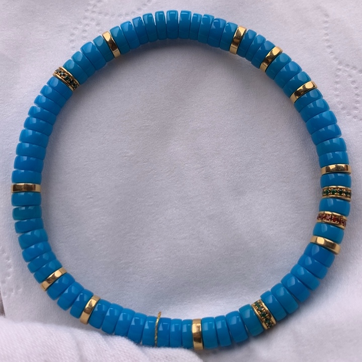 绿松石车挂18K金镶嵌