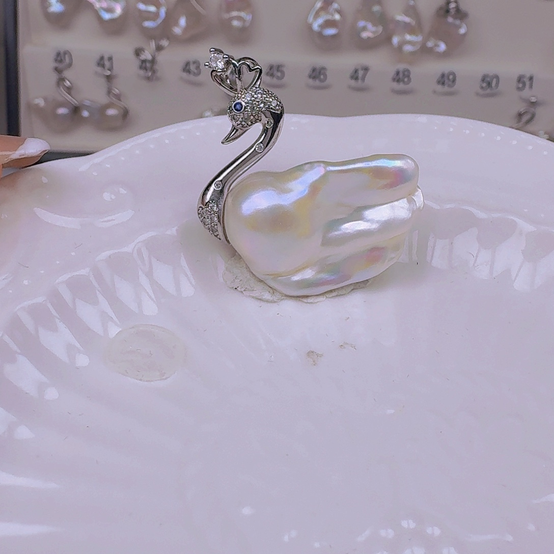 七***吖银S925镶嵌淡水珍珠耳饰