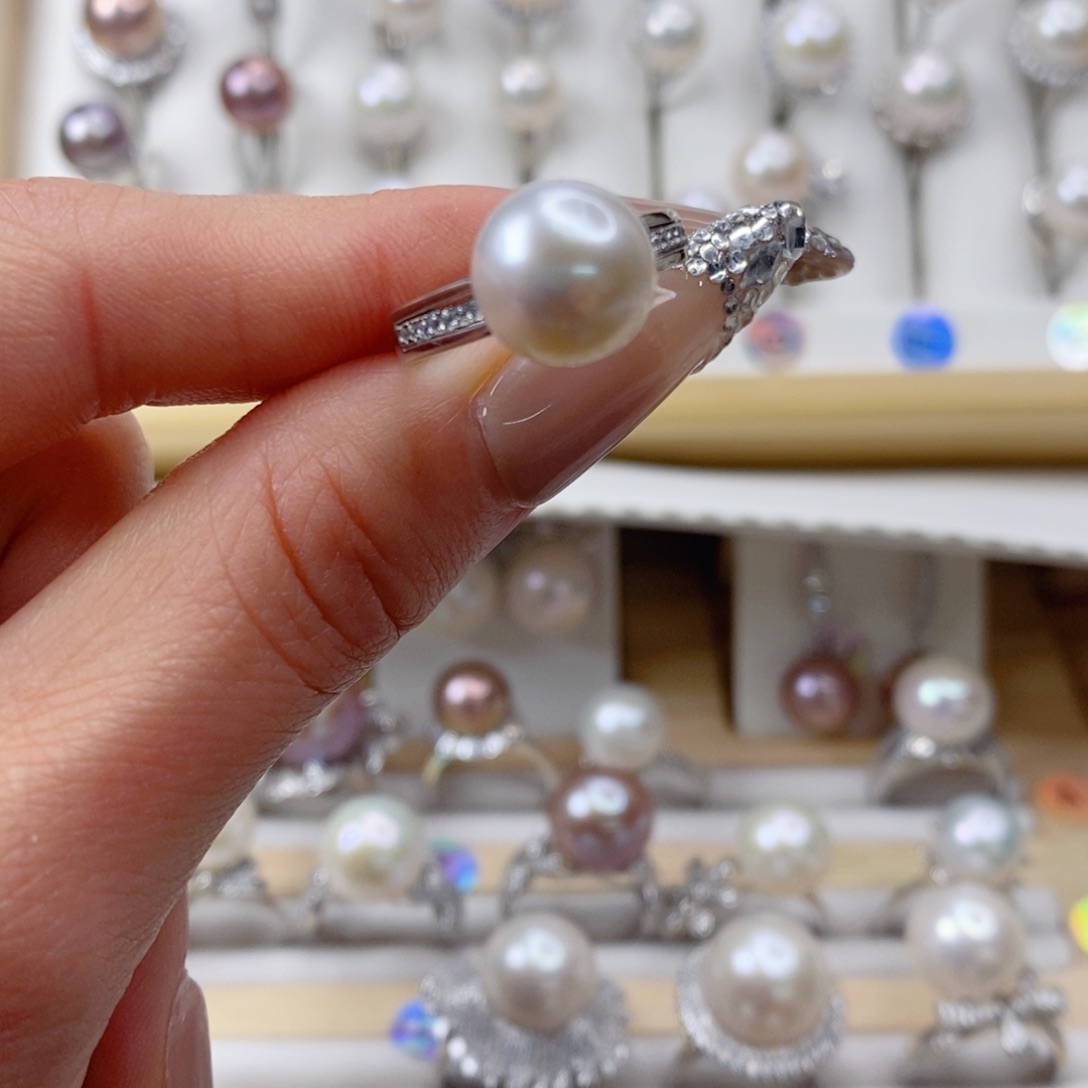 淡水珍珠戒指银S925镶嵌