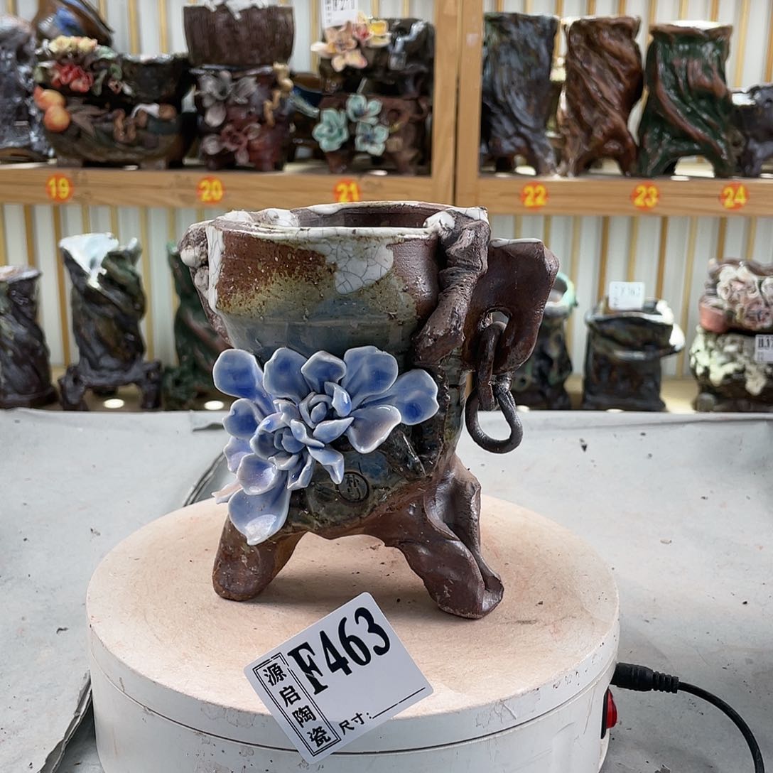 紫砂花盆景德镇陶瓷多肉花盆463
