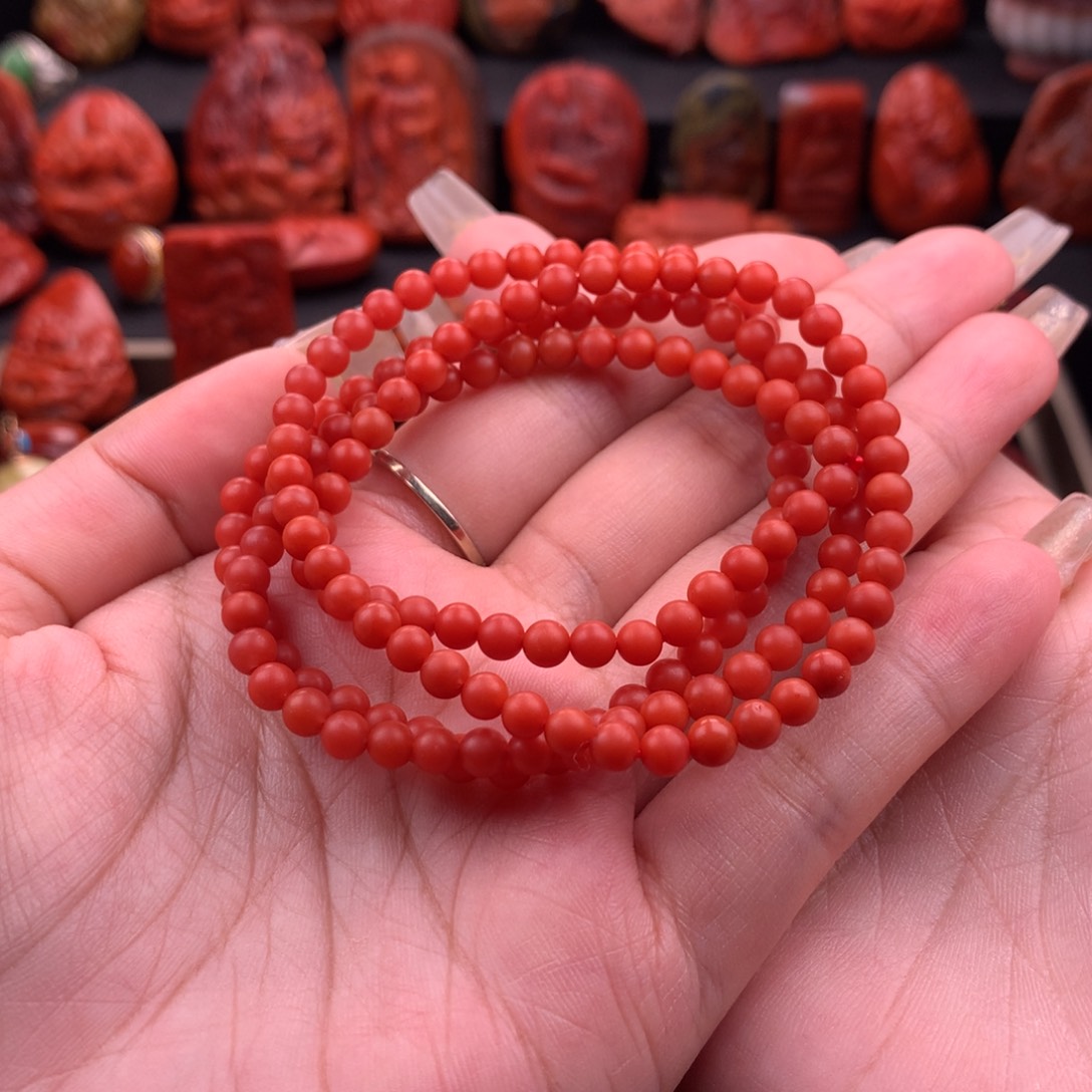 南红玛瑙南红保山货头佛珠4.6mm未镶嵌